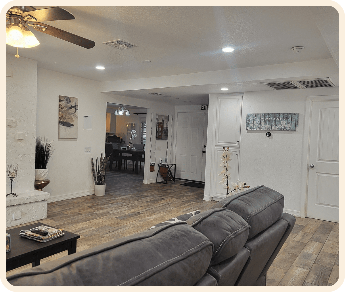 Contemporary home interior with decor accents